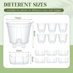 Wonderjune Self Watering Pots for Indoor Plants with Deep Reservoir and High Drainage Holes for Outdoor Plants and Flowers, Bare Root Planter(7.09'',Clear,6 Pcs)