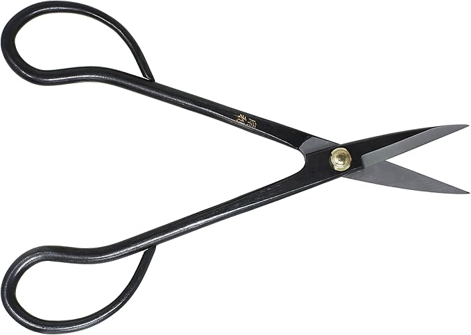 KAKURI Satsuki Bonsai Scissors Made in Japan 7", Japanese Carbon Steel Blade, Precision Bonsai Shears for Fine Pruning and Trimming
