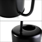 Fasmov 51 Oz Stainless Steel Watering Can Modern Style Watering Pot, Watering Can with Long Spout for Easy Pour, Water Outdoor Garden, Indoor Plant (Black)