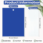 Qualirey 50 Pcs 6x8 Inch Blue Sticky Traps for Thrips Double Sided Sticky Trap for Gnats Plant,Pest Control for Fungus Gnats, Thrips, Whiteflies with Twist Ties
