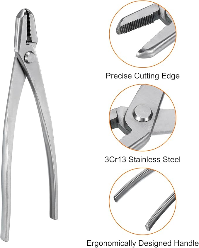 HARFINGTON Bonsai Jin Pliers 8.7 Inch 220mm Bonsai Tool Wire Plier Branch Cutter Gardening Pruner for Branch Cutting, Silver