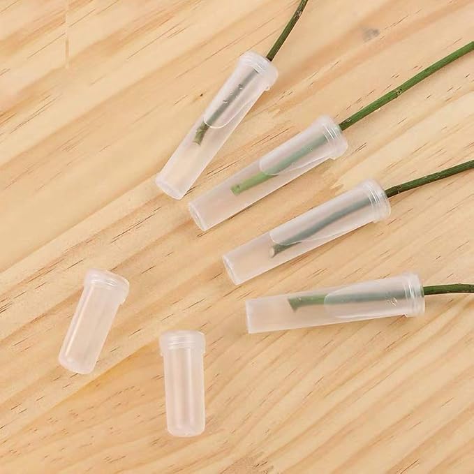 50 Pcs Transparent Plastic Flower Water Tubes Floral Tube for Flower Arrangements (7cm)