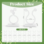 100 Pcs Plant Climbing Wall Fixture Clips, White Plant Fixer with Self-Adhesive Hook, Fixing Clip Vines Holder for Indoor Outdoor Plants Support Cable Wire (Medium)