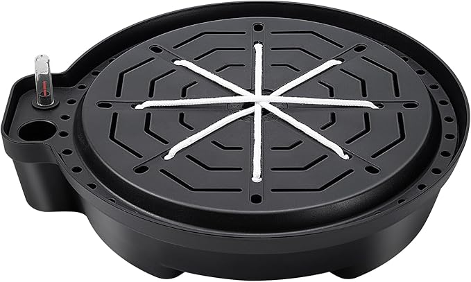 15” Self-Watering Plant Saucer, Capillary Action Theory Auto-Irrigation System, 4-Pack Bases with pH Test Tank & Water Gauge, Heavy Duty for Use in Indoor Grow Tents/Outdoor Gardens