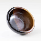 Wazakura Minoyaki Series Small Round Glazed Ikebana Flower Vase Made in Japan, Handpainted Floral Arrangement Pottery Supplies (Black and Brick Red)