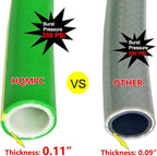HQMPC Garden Hose Garden Water Hose 50 ft Non Kinking Heavy Water Hose with Brass Hose Fittings (5/8"IDx50'(50 FEET) With 1 Pcs 10 Patterns Hose Nozzle Spray Nozzle