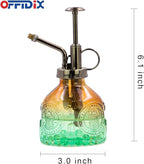 OFFIDIX Glass Plant Mister Spray Bottle, Vintage Spritzer, Succulent Watering Bottle with Bronze Plastic Top Pump, Small Sprayer Mister for Garden and Indoor Plants