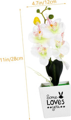 HEALLILY Artificial Orchid Bonsai Plant Faux Phalaenopsis Decoration for Home Office Wedding Table Centerpieces Potted Flower for Lively Indoor Atmosphere