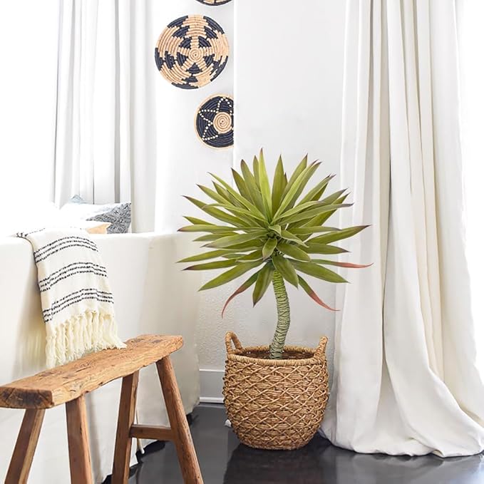 Briful Large Fake Agave Plants 2.76ft/33in Tall Artificial Yucca Plants in Black Pot Outdoor Faux Agave Plant for Home Decor Office Fornt Porch Balcony Living Room Decor