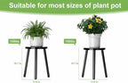 Wood Plant Stands Indoor, 16.7" Tall Plant Stand Outdoor Mid-Century Plant Stool, Single Plant Table Modern Small Round Side/End Table for Living Room, Balcony, Office(Black)
