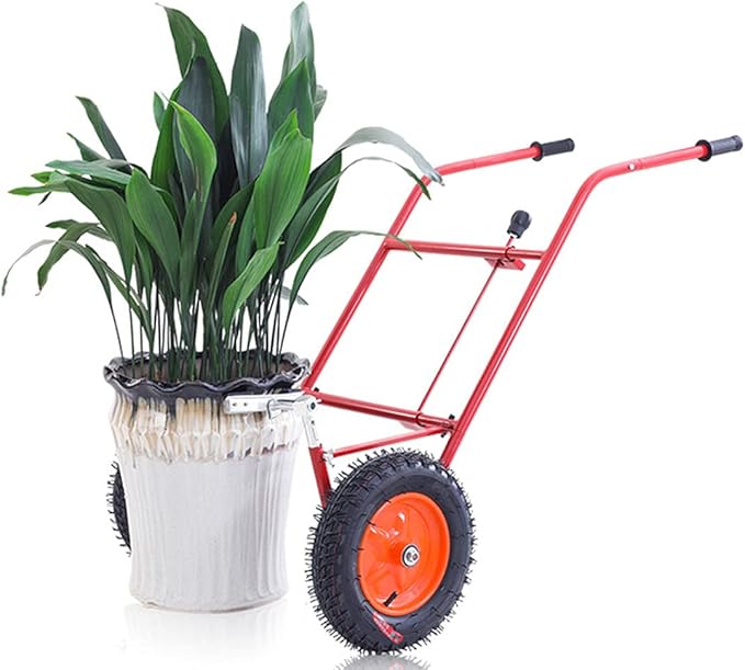 Garden Pot Mover with Adjustable Grip Arm - Potted Plant Mover with Flat-Free Dolly Wheel - Complete with Assembly Tool, Max 440 Lbs Weight Capacity