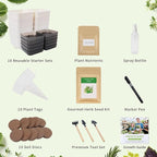 10-Set Indoor Herb Garden Starter Kit, 7 Seeds Growing into Basil, Parsley, Thyme, Mint, Cilantro, Dill, Oregano Including 10 White Pots, Markers, Nutritional Soil, Ideal Christmas Gifts for Women