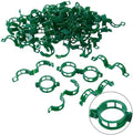 100Pcs Plant Support Clips - Plastic Stem Clips for Climbing Plants, Tomato Vines, Grape Vegetables, Secure & Reusable Garden Clips (Green)