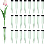 MECCANIXITY 55 Pcs Floral Water Tubes, 4 Inch Transparent Flower Water Tubes Floral Vials with Rubber Caps for Fresh Flowers Arrangement Decor Milkweed Cutting Florist Supplies, Black/Green