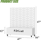 Casaphoria Metal Raised Garden Bed with Trellis and Wheels, 47"x47"x16" Planter Box for Climbing Plants, Vegetables & Vines, Features Drainage Holes and Privacy Screen, White-Brick