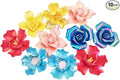 10 PCS 3D Flower Ceramic Tiles,1.6" Handmade Procelain Ceramic Flowers for Artwork,Fish Tank,Vases,Living Room, Dining Table,Office, Home Floral Decor (Double-Flowered Iridescent Mix Color)