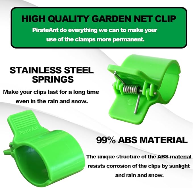 Greenhouse Clamps for3/4-1 Inch PVC Pipe, Greenhouse Hoops,Support Frame, Grow Tunnel,Plant Support Garden Stakes.For Fixing Plant Cover, Garden Plastic Sheeting, Film Row Cover, Net.