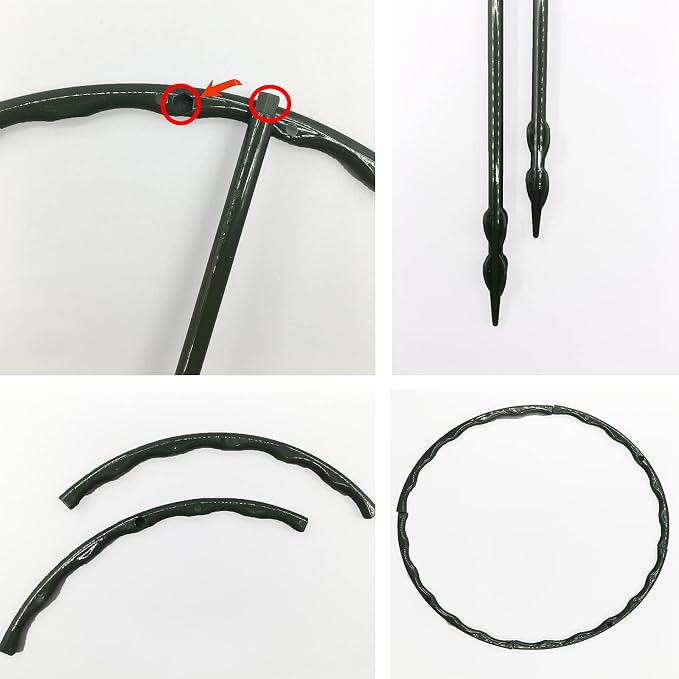 14Pcs Plant Support Stake Half Round Plant Support Ring Garden Flower Support for Tomato, Hydrangea, Indoor Plants, 6.3" Wide X 10.3" High