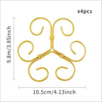 4Pcs Gold Plant Stem Support, Stable Support Stakes for Plants Stabilize, Outdoor & Indoor & Garden Plant Stakes for Healthy Growth (Flower Shaped Bracket B)