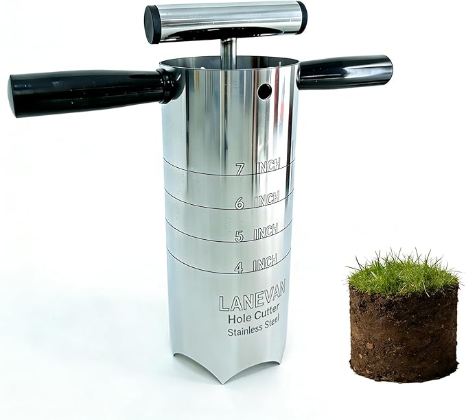 Stainless Steels Golf Hole Cutter for Putting Green Practice, 4Inch & 6Inch USGA Standard Portable Post Hole Digger for Backyard, Lawn Plugger Tool for Gardening