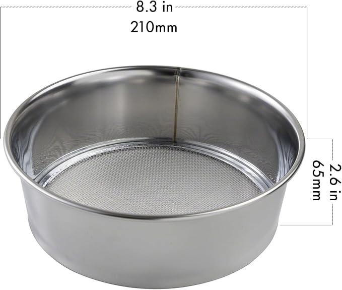 Wazakura 3PCS Soil Sieve Set 8-1/4 inch (210mm),3 Sieve Mesh Filter Sizes, Japanese Bonsai Gardening Tool - 8-1/4inch(210mm)