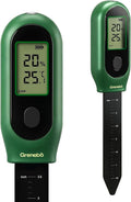 3-in-1 Soil Moisture Meter, Digital Plant Water Meter, Temperature & Sunlight Intensity Sensor, LCD Display Soil Tester for Gardening, Farming, Plant Care, Indoor & Outdoor Plants（Green）