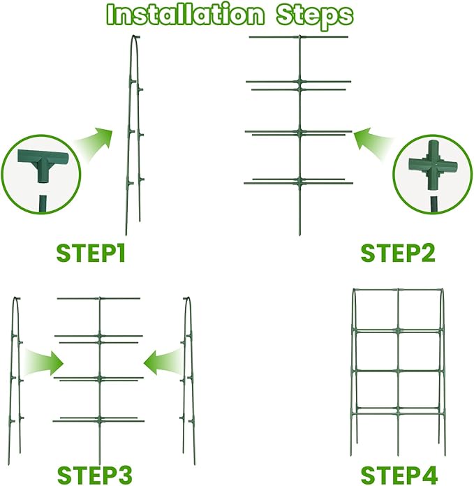 Cucumber Trellis for Raised Bed, U-Shape Garden Trellis for Climbing Plants Outdoor, Metal Arch Vegetables Trellis, Plant Support for Grape Vine Beans Squash Peas Flower