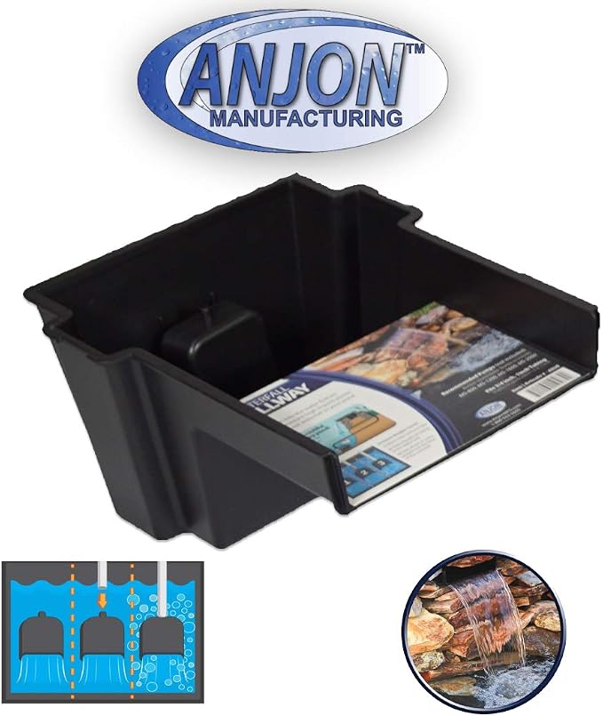 Anjon Manufacturing 10" Waterfall Spillway with Inlet for Water Oxygenation
