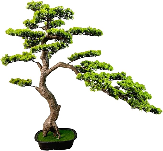 3ft（36in） Artificial Bonsai Tree Juniper Faux Plants Indoor Big Fake Plants Decor with Ceramic Pots for Home Table Office Desk Shelf Bedroom Living Room Decorations (Green)