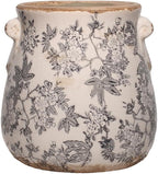 Rustic Farmhouse Ceramic Flower Pots, Vintage Antique Planters & Vase with Drainage Hole for Indoor/Outdoor, Handmade Crackle Glaze Terracotta Pottery Decor for Home Kitchen Office, Gardening Gifts