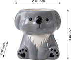 DIYOMR Cute Animals Planter, Mini Ceramic Cartoon Animal Shaped Succulent Flower Pot Indoor Air Plants Holder, Smooth Shiny Decorative Flower Cactus Planter - Plants Not Included (Koala)