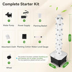 BAOSHISHAN Vertical Hydroponic Garden Tower, 40 Pods 8 Tiers Hydroponics Tower Outdoor, Vertical Hydroponic System with Water Pump for Vegetable Herb Fruit