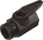 Dramm Plastic Shut Off Valve with One Piece Ball & Large Handle for Ease of Use, Heavy Duty Construction, Black | (Pack of 6)