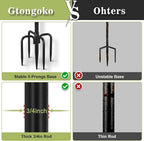 Gtongoko 3.2 Inch Deep Metal Bird Bath for Outside Heavy Duty, 35 Inch Height Bird Feeder Birdbaths for Outdoors, Garden Bird Bath Bowl with 5-prongs Base