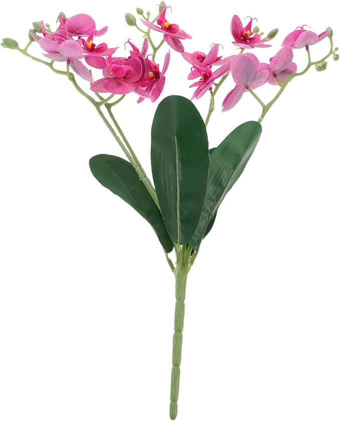 Real Touch Artificial Orchid Stems Purple Flowers for Living Room Decor
