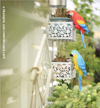 Primst Resin Animal Planter Pot Hanger Decorations, Hanging Realistic Parrot Flower Pot Figurine Planter Pot Hanger Decoration for Garden Yard Indoor Outdoor Decor (Red)