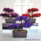 Bonsai Tree, Artificial Plants, Artificial Bonsai Tree Juniper Faux Plants, Indoor Small Fake Plants Decor for Home Bedroom Office Desk Farmhouse Decor(Color:Dark Green)