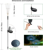 Slyuexu Solar Garden Lights Outdoor Waterproof, 2 Pack 120 LED Solar Firework Lights Decorative Garden Décor Outside for Flowerbed Pathway Party Halloween Christmas Decorations, Green + Purple
