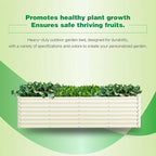 GARDMAX 8x4x2FT Galvanized Raised Garden Bed Kit, Metal Planter Boxes Outdoor with Easy Assembly, Large Garden Bed for Vegetables, Fruits, Flower, Herbs Rectangle Milk White