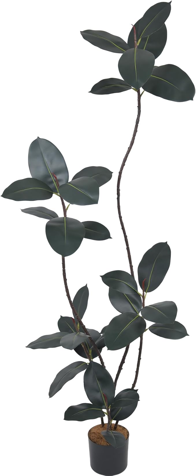Artificial Rubber Tree 6FT(72in) Tall Faux Trees with Realistic Leaves, Fake Rubber Floor Potted Artificial Plants for Home Office Living Room Indoor Outdoor Decor (6feet,1Pack)