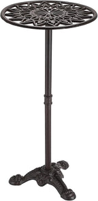 OwnMy Cast Iron Tall Plant Stand Heavy Duty Vintage Flower Pot Holder Stand, Decorative Round Potted Plant Holder Rack, Indoor Outdoor Metal Plant Holder Wrought Iron Large Plant Stand for Home Garden