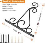 KABB Pack of 2 Black Iron Outdoor Hanging Brackets Wall Hooks for Bird Feeder Lanterns Wind Chimes with Screws