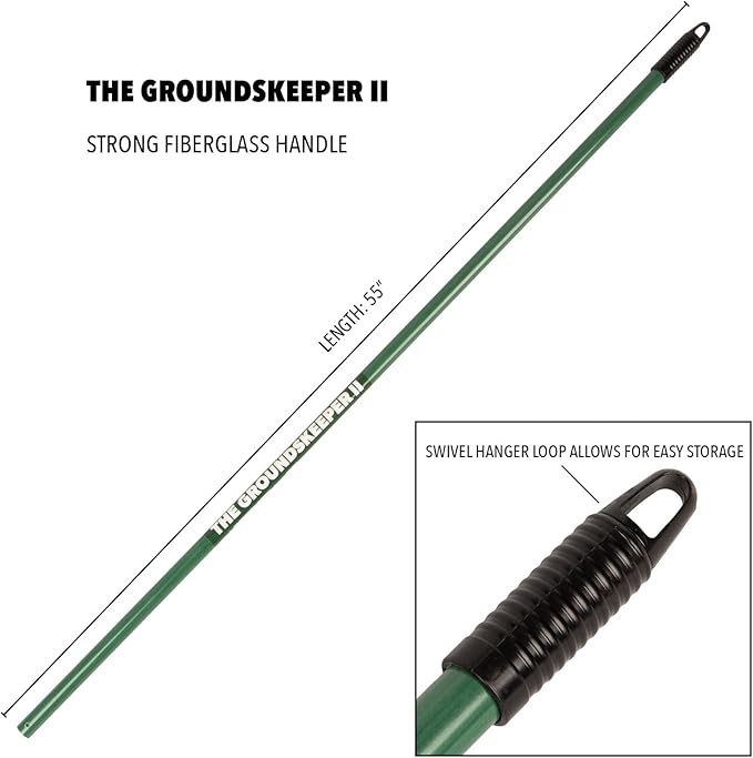 THE GROUNDSKEEPER II 55-inch Lightweight Fiberglass Replacement Rake Handle Only (Green)