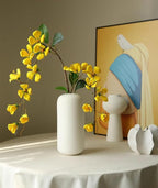 Artificial Flower Decoration Orchid Realistic high-end Bionic Flower Living Room Artificial Flower Living Room TV Cabinet Decoration Ornament Retro Fake Flowers (Yellow 1 Stick)