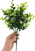 Artificial Eucalyptus Plant Decoration, Fake Leaves Eucalyptu Shrubs Branches Faux Greenery Leaf Bud Stems Grass for Indoor Outdoor Wedding Bouquets Table Centerpieces Vases Flower Floral Décor 2 Pack