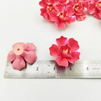 10 PCS 3D Flower Ceramic Tiles,1.6" Handmade Procelain Ceramic Flowers for Artwork,Fish Tank,Vases,Living Room, Dining Table,Office, Home Floral Decor (Double-Flowered Iridescent Red)