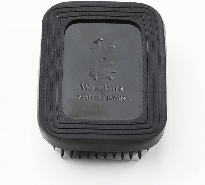 Wazakura Japanese Black Ikebana Kenzan Flower Holder Rectangular Square, Made in Japan Floral Arranging Pin Frog Tool - 2.6 in (68mm), Black