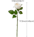 DUYONE White 4pcs Fake Flowers for Decoration Home Decor Artificial Flowers Austin Rose Peony Latex Fake Flower Living Room Decoration Vivid Pink Roses Peonies(White 4pcs)
