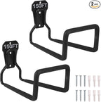 PeoMev 2pcs Heavy Duty Hose Hanger Garden Hose Storage Black Water Hose Holders for Outside Wall Mount Garden Hose Reel Hose Stand