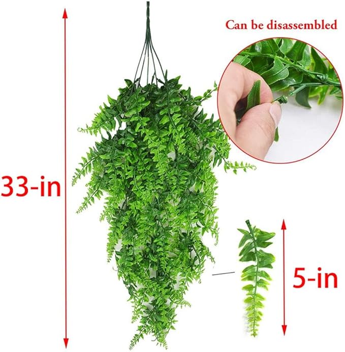 PINVNBY 8 PCS Reptile Plants Terrarium Decor Hanging Fake Vines with Suction Cup Artificial Leaves Bearded Dragon Tank Accessories for Lizards Geckos Snake Hermit Crab